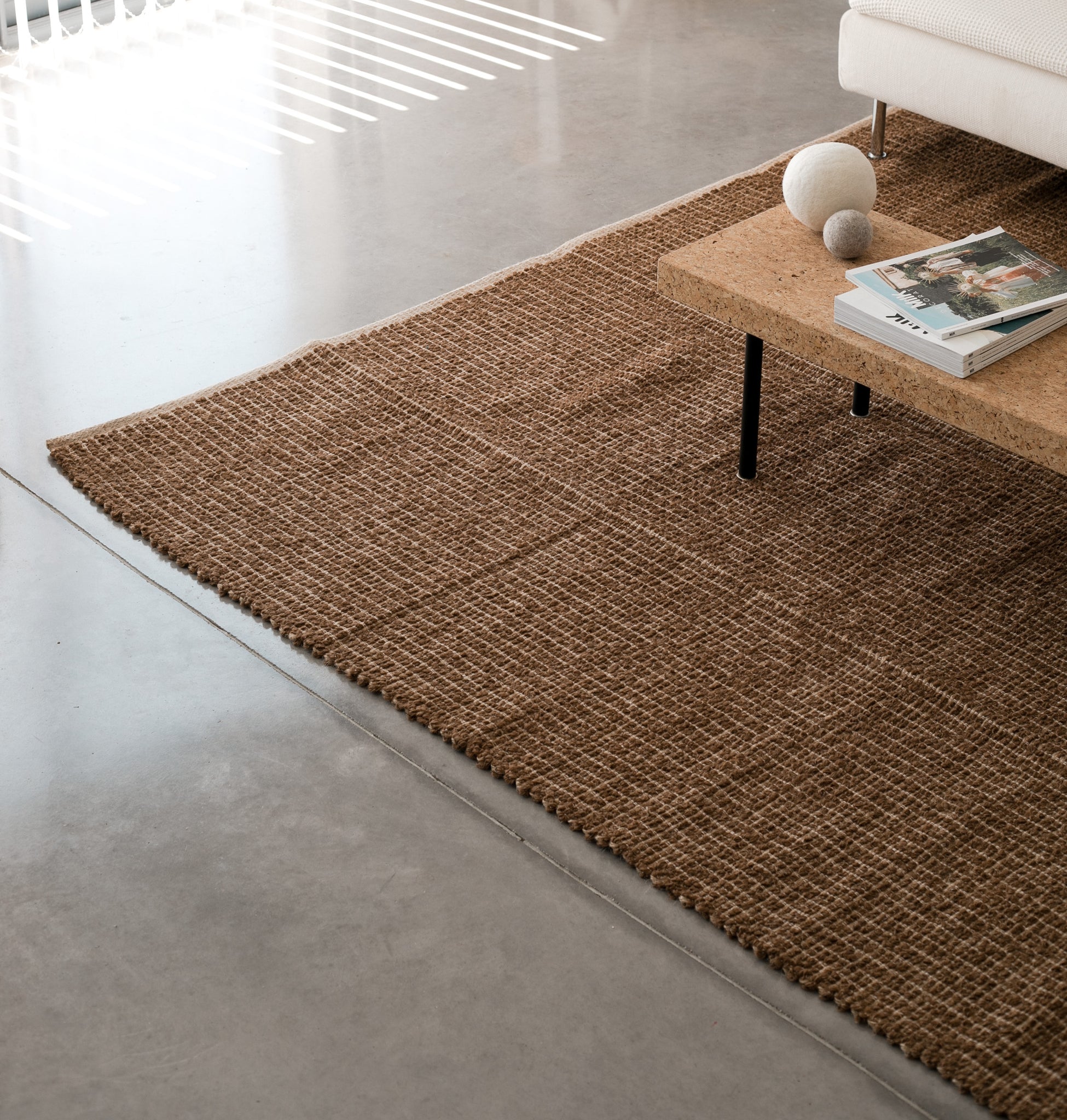 Laure Recycled Jute & Cotton Rug - brown