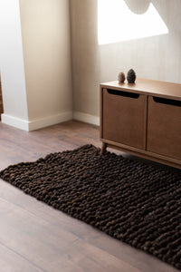 Fabriqué à la Main Marron Foncé Chèvre Cachette Tapis Fabriqué à la Main Marron Foncé Chèvre Cachette Tapis